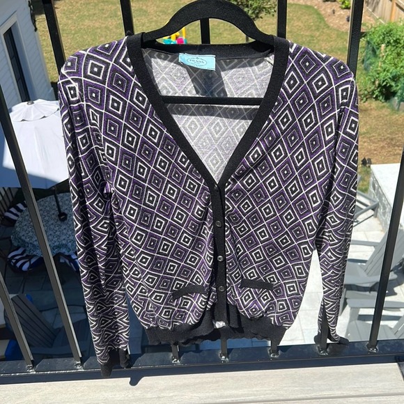 Prada Geometric Cardigan Size 42 - Picture 1 of 9